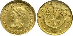 1 Peso Republic of Colombia (1819 - 1831) Gold 
