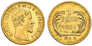 1 Peso República de Guatemala (1838 - ) Gold José Rafael Carrera Turcios