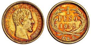 1 Peso República de Guatemala (1838 - ) Gold José Rafael Carrera Turcios
