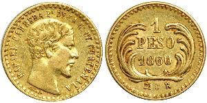 1 Peso República de Guatemala (1838 - ) Gold José Rafael Carrera Turcios
