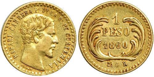 1 Peso República de Guatemala (1838 - ) Gold José Rafael Carrera Turcios