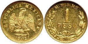 1 Peso United Mexican States (1867 - ) Gold 