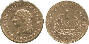 1 Peso Vereinigte Staaten von Kolumbien (1863 - 1886) Gold 