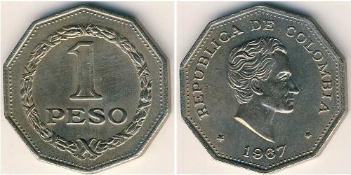 1 Peso Republik Kolumbien  (1886 - ) Kupfer/Nickel 