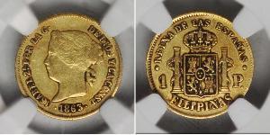 1 Peso Philippines Or Isabella II of Spain (1830- 1904)