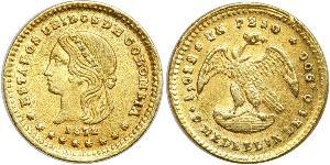 1 Peso Estados Unidos de Colombia (1863 - 1886) Oro 