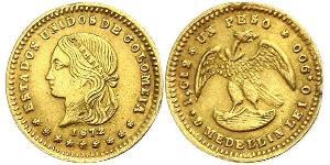 1 Peso Estados Unidos de Colombia (1863 - 1886) Oro 