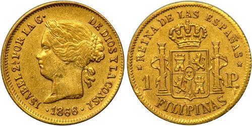 1 Peso Filipinas Oro Isabella II of Spain (1830- 1904)