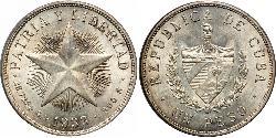 1 Peso Cuba (1898 - ) Plata 