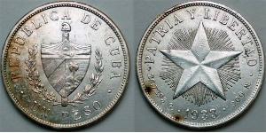 1 Peso Cuba (1898 - ) Plata 