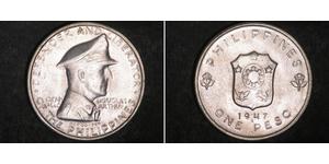 1 Peso Filipinas Plata Douglas MacArthur (1880 - 1964) 