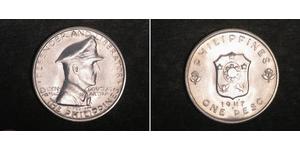 1 Peso Filipinas Plata Douglas MacArthur (1880 - 1964) 
