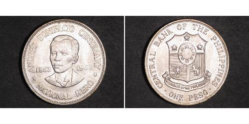 1 Peso Filipinas Plata 