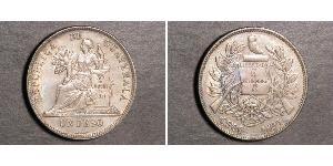 1 Peso Guatemala (1838 - ) Plata 