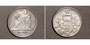 1 Peso Guatemala (1838 - ) Plata 