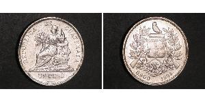 1 Peso Guatemala (1838 - ) Plata 