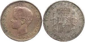 1 Peso Puerto Rico Plata Alfonso XIII of Spain (1886 - 1941)