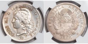1 Peso República Argentina (1861 - ) Plata 
