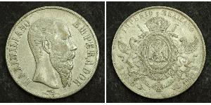 1 Peso Segundo Imperio Mexicano (1864 - 1867) Plata Maximilian I of Mexico (1832 - 1867)