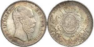 1 Peso Segundo Imperio Mexicano (1864 - 1867) Plata Maximilian I of Mexico (1832 - 1867)