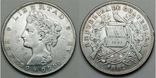 1 Peso Guatemala Silber 