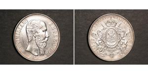 1 Peso Kaiserreich Mexiko (1864 - 1867) Silber Maximilian I of Mexico (1832 - 1867)