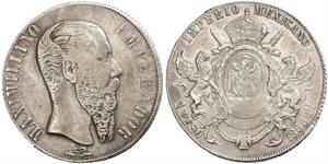1 Peso Kaiserreich Mexiko (1864 - 1867) Silber Maximilian I of Mexico (1832 - 1867)