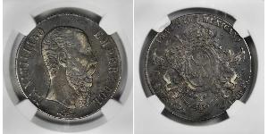 1 Peso Kaiserreich Mexiko (1864 - 1867) Silber Maximilian I of Mexico (1832 - 1867)