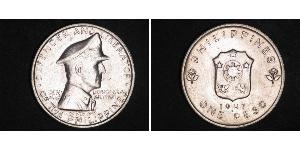 1 Peso Philippinen Silber Douglas MacArthur (1880 - 1964) 