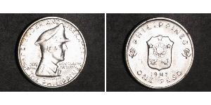 1 Peso Philippinen Silber Douglas MacArthur (1880 - 1964) 