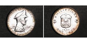 1 Peso Philippinen Silber Douglas MacArthur (1880 - 1964) 