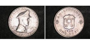 1 Peso Philippinen Silber Douglas MacArthur (1880 - 1964) 