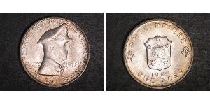 1 Peso Philippinen Silber Douglas MacArthur (1880 - 1964) 