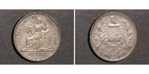 1 Peso República de Guatemala (1838 - ) Silber 
