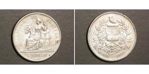 1 Peso República de Guatemala (1838 - ) Silber 