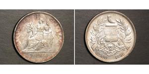 1 Peso República de Guatemala (1838 - ) Silber 