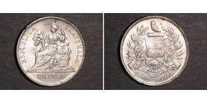 1 Peso República de Guatemala (1838 - ) Silber 