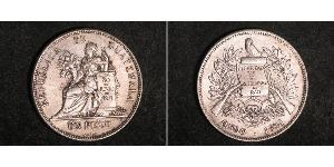 1 Peso República de Guatemala (1838 - ) Silber 