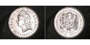 1 Peso Dominican Republic Silver 