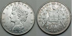 1 Peso Guatemala Silver 
