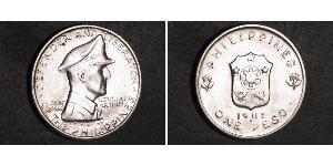 1 Peso Philippines Silver Douglas MacArthur (1880 - 1964) 
