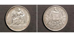 1 Peso Republic of Guatemala (1838 - ) Silver 