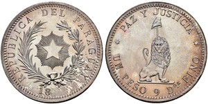 1 Peso Republic of Paraguay (1811 - ) Silver 