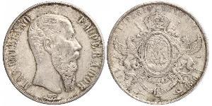 1 Peso Second Mexican Empire (1864 - 1867) Silver Maximilian I of Mexico (1832 - 1867)