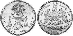 1 Peso United Mexican States (1867 - ) Silver 