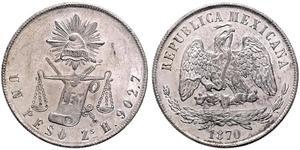1 Peso United Mexican States (1867 - ) Silver 