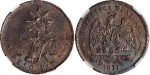 1 Peso United Mexican States (1867 - ) Silver 