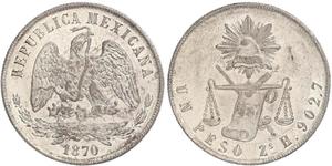 1 Peso United Mexican States (1867 - ) Silver 