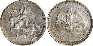1 Peso United Mexican States (1867 - ) Silver 