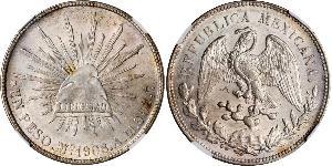 1 Peso United Mexican States (1867 - ) Silver 